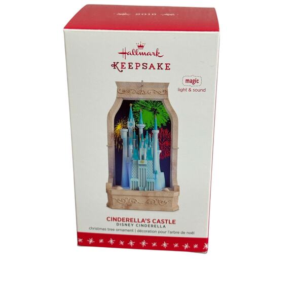 Hallmark Disney Princess Cinderella Castle Lights Sounds Christmas Ornament 2016 - Picture 1 of 4